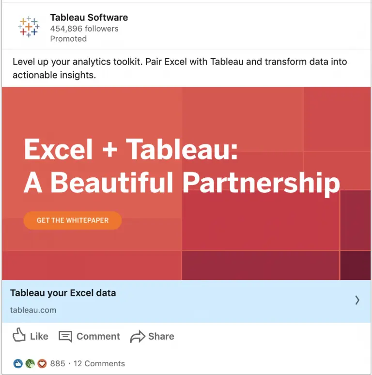 LinkedIn Ads Example - Tableau Software