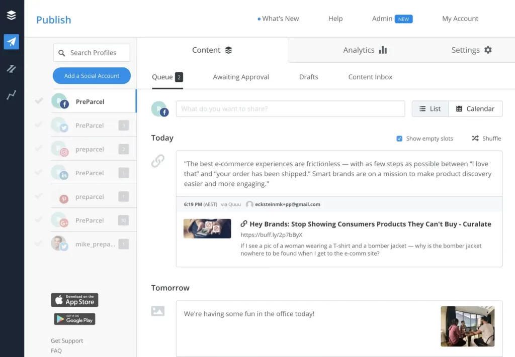 Social Media Post Scheduling Tool - Buffer
