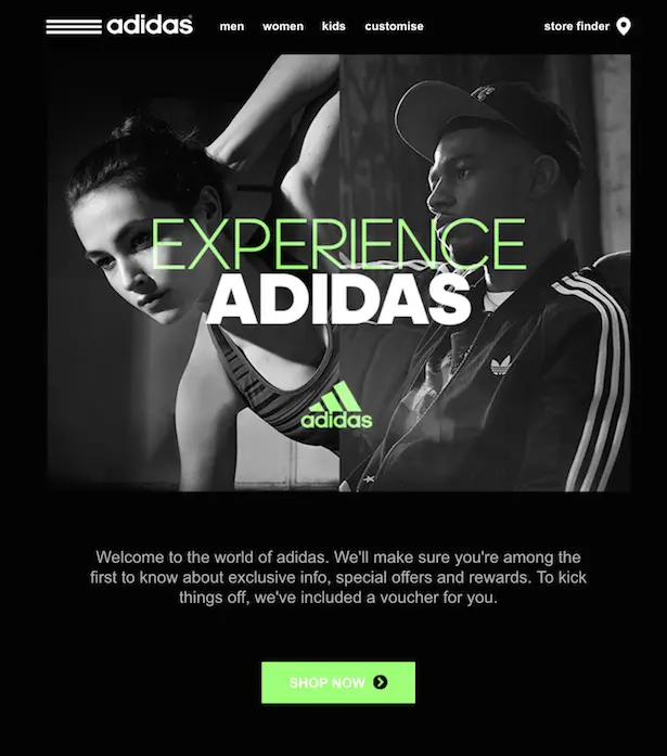 Adidas Welcome Mail