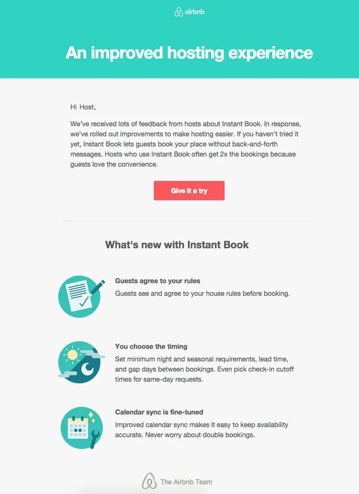Airbnb Welcome Mail