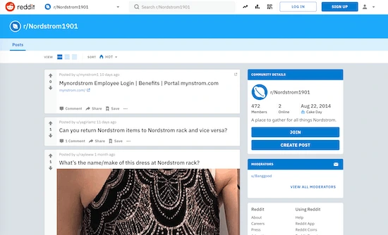 Reddit Ad Example - Nordstrom