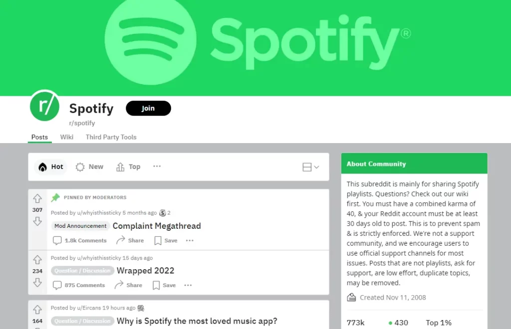 Reddit Ads Example - Spotify